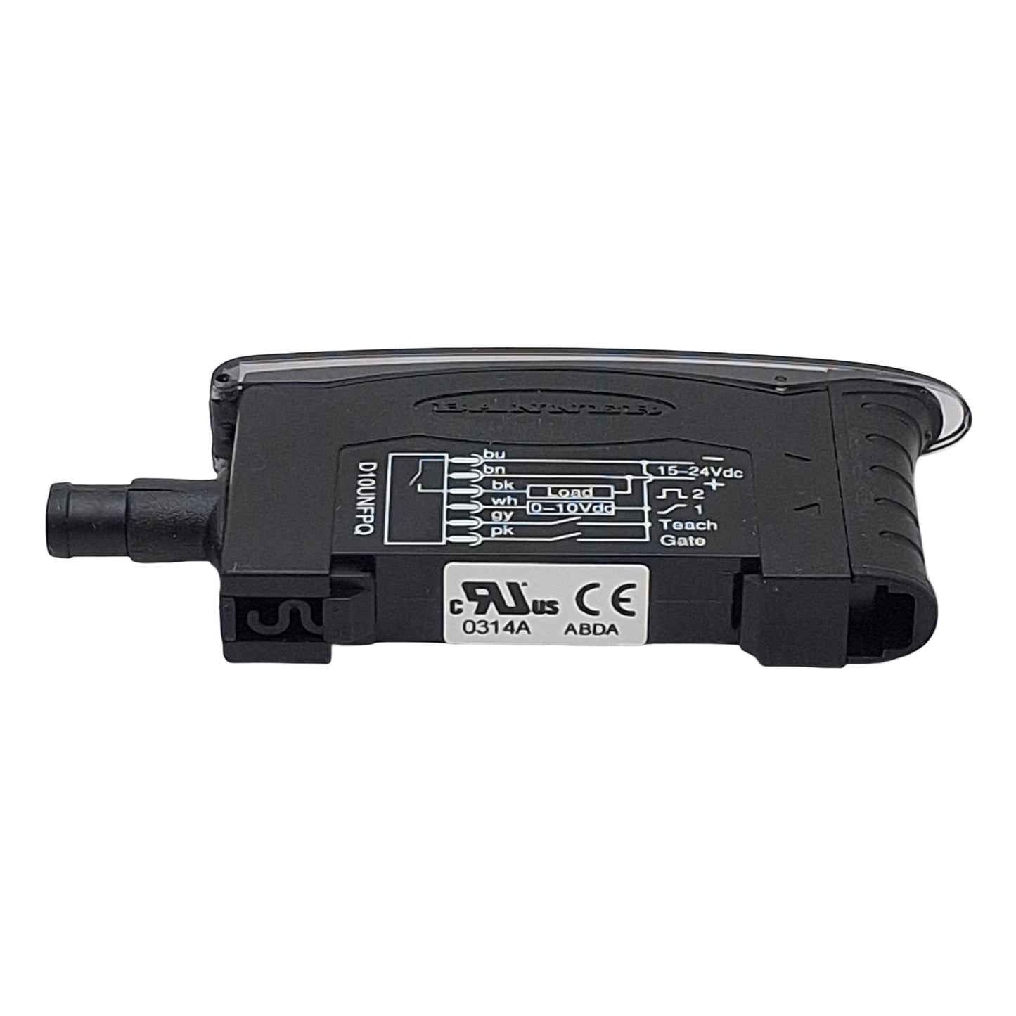 New – Open box Banner D10UNFPQ Fiber Optic Sensor, NPN 0-10VDC Out, 15-24VDC In, 6-Pin M8 Male