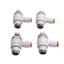 Used Lot of 4 SMC AS2201F-N02-03S Flow Control Fitting, 1/4in NPT to 5/32in OD Tube