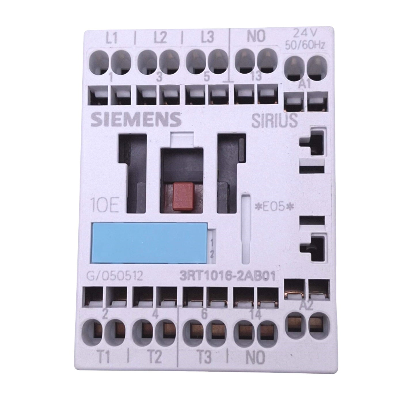 Used Siemens 3RT1016-2AB01 Contactor Relay, 3-Pole + 1NO Aux, 10A 600VAC, 24VAC Coil