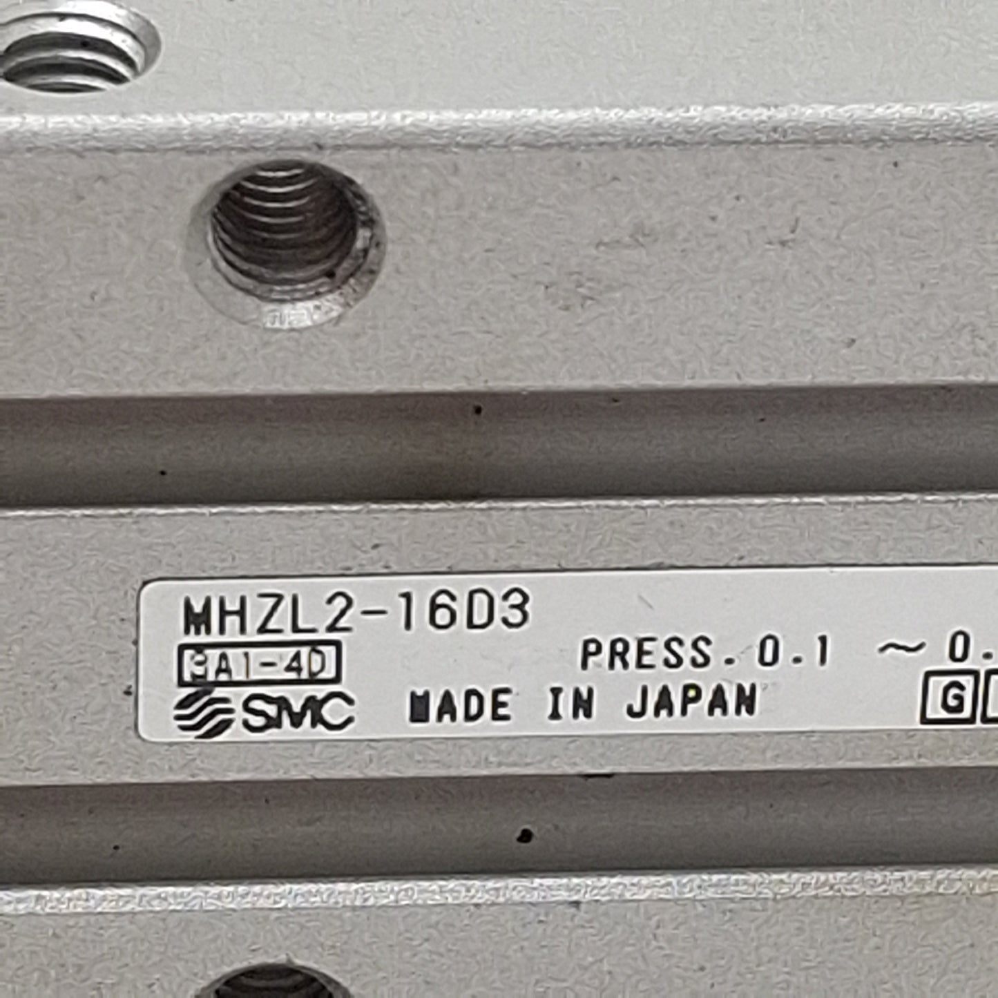 Used SMC MHZL2-16D3 2-Jaw Pneumatic Parallel Gripper, ø16mm Bore, 12mm Stroke, M5x0.8