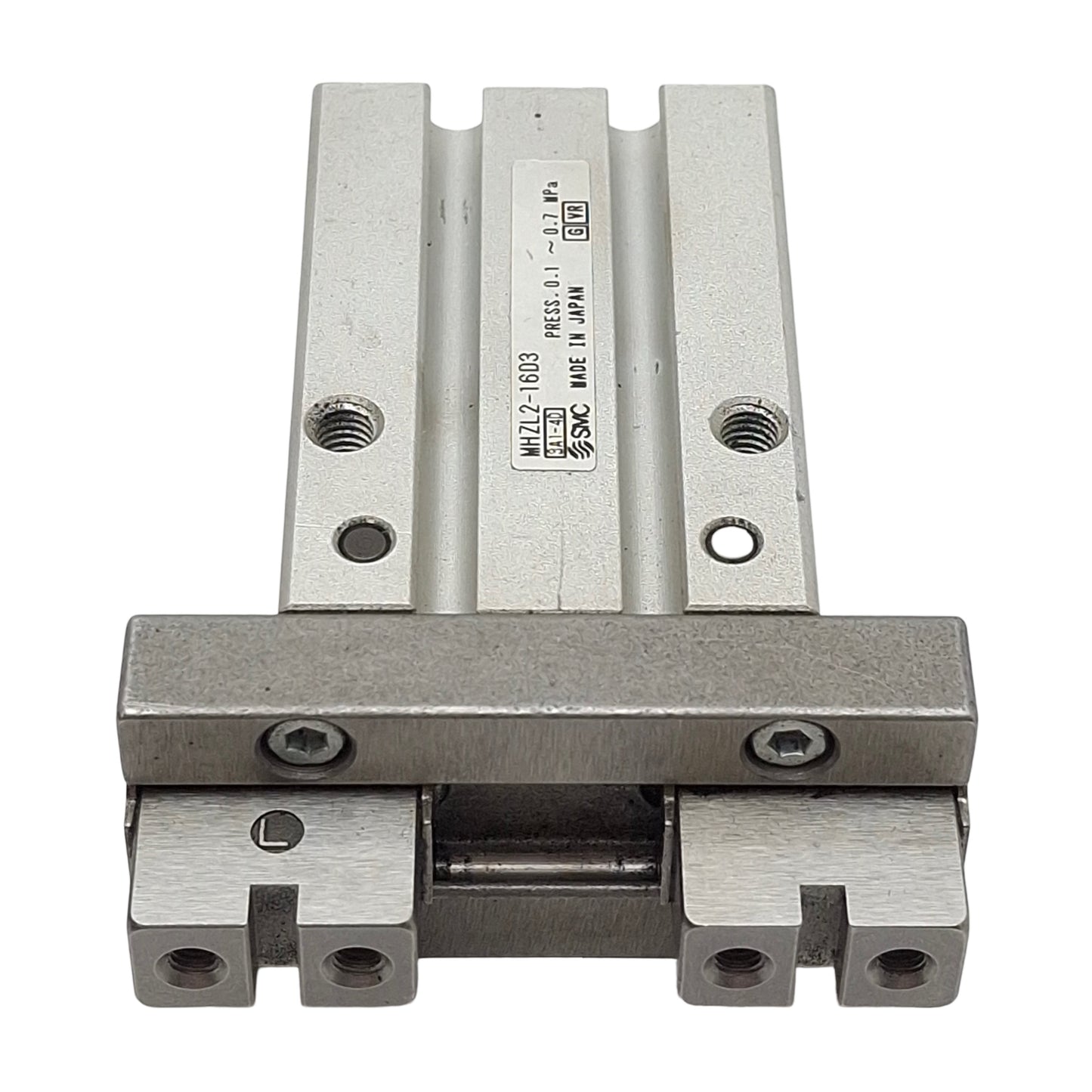 Used SMC MHZL2-16D3 2-Jaw Pneumatic Parallel Gripper, ø16mm Bore, 12mm Stroke, M5x0.8