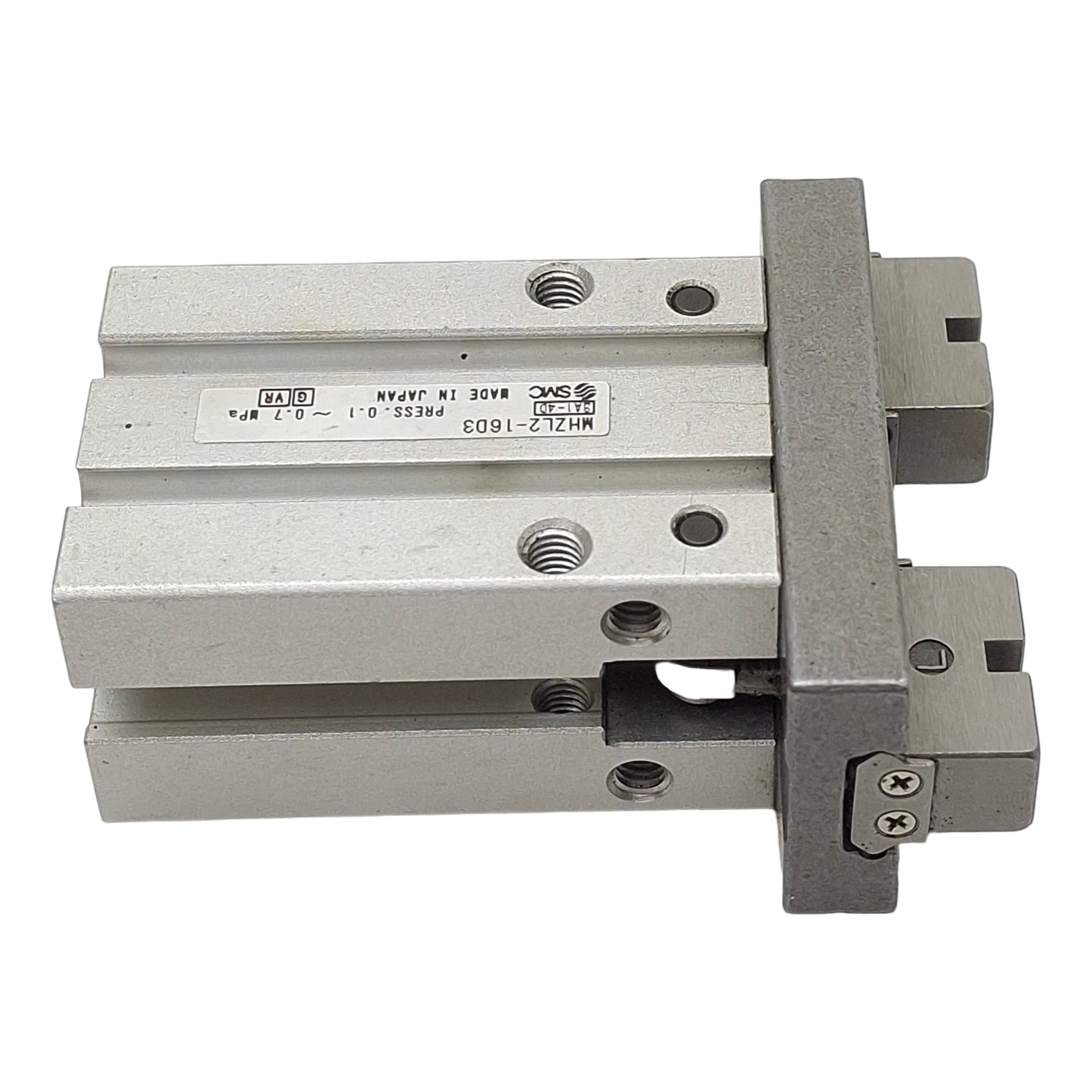 Used SMC MHZL2-16D3 2-Jaw Pneumatic Parallel Gripper, ø16mm Bore, 12mm Stroke, M5x0.8