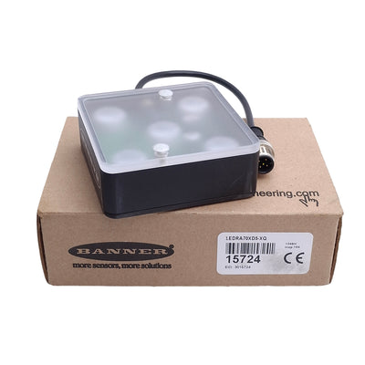 New Banner LEDRA70XD5-XQ Machine Vision Area Light, RED, 24VDC, 70mm x 70mm, M12