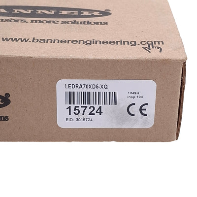 New Banner LEDRA70XD5-XQ Machine Vision Area Light, RED, 24VDC, 70mm x 70mm, M12