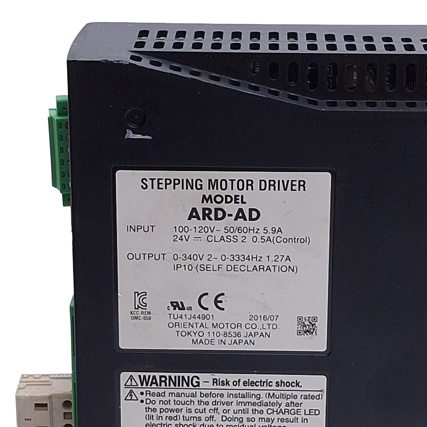 Used Oriental Motor ARD-AD AlphaStep Stepper Motor Driver 120VAC In, *Connectors*