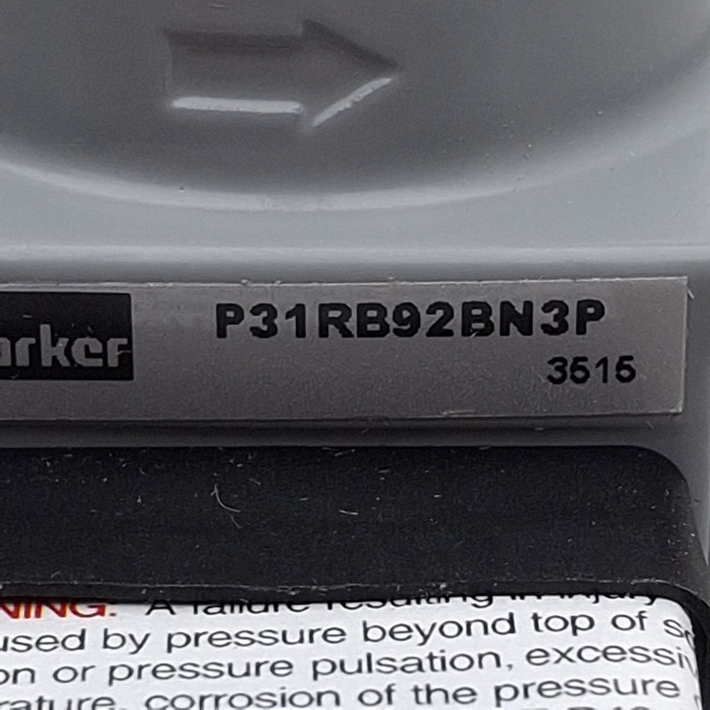New Parker P31RB92BN3P Pneumatic Regulator, 300psi Max, 0-60psi Range, 1/4in NPT