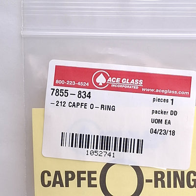 New Lot of 2 Ace Glass 7855-834 CAPFE O-Rings, Size 212, ID=21.8mm, 3.5mm Width