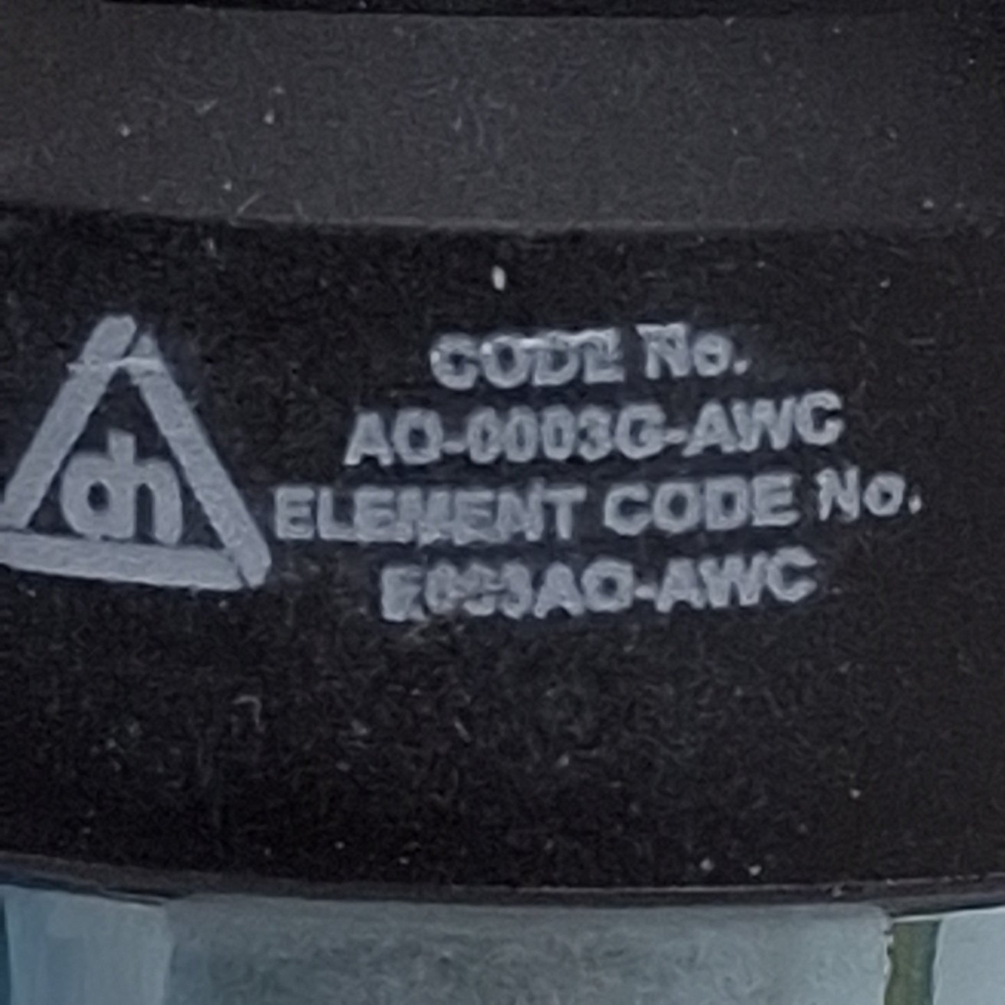 Used Parker DH AA-0003G-AWC Coalescing Filter, 14.5-145psi, .01µm, 6cfm, ø8mm Push-In