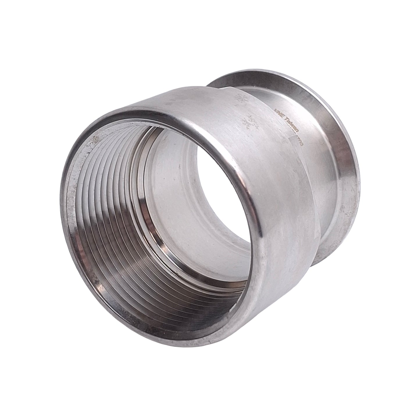 Used VNE EG22 ZH1504703 Female Sanitary Adapter, 2.5in NPT to Sanitary Flange