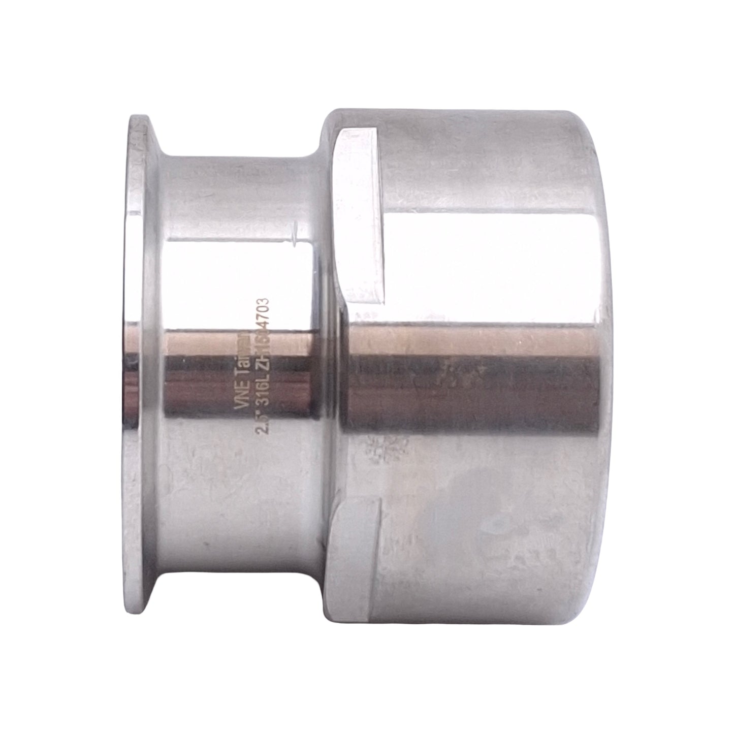 Used VNE EG22 ZH1504703 Female Sanitary Adapter, 2.5in NPT to Sanitary Flange