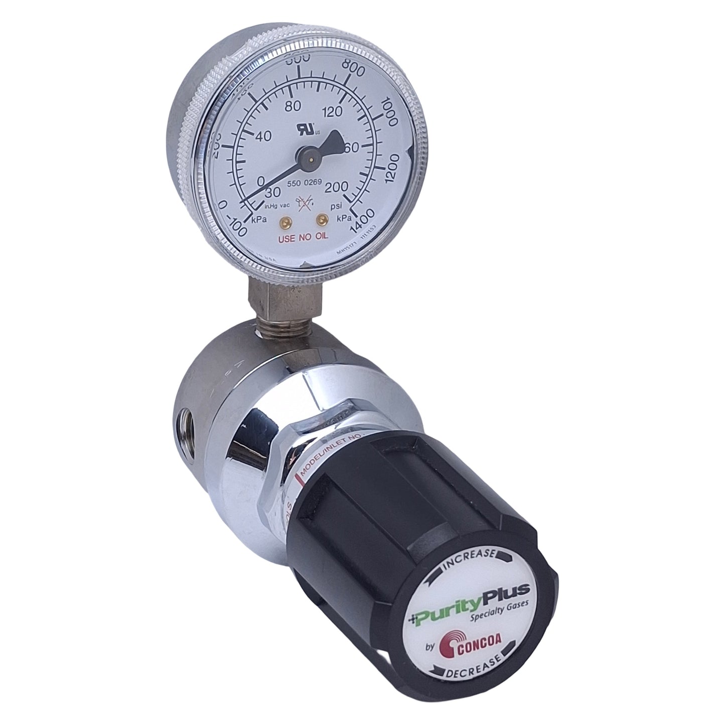 Used Concoa 3043001-84-000 Gas Regulator 1/4" NPT Port, 3000psi In , 100psi Out