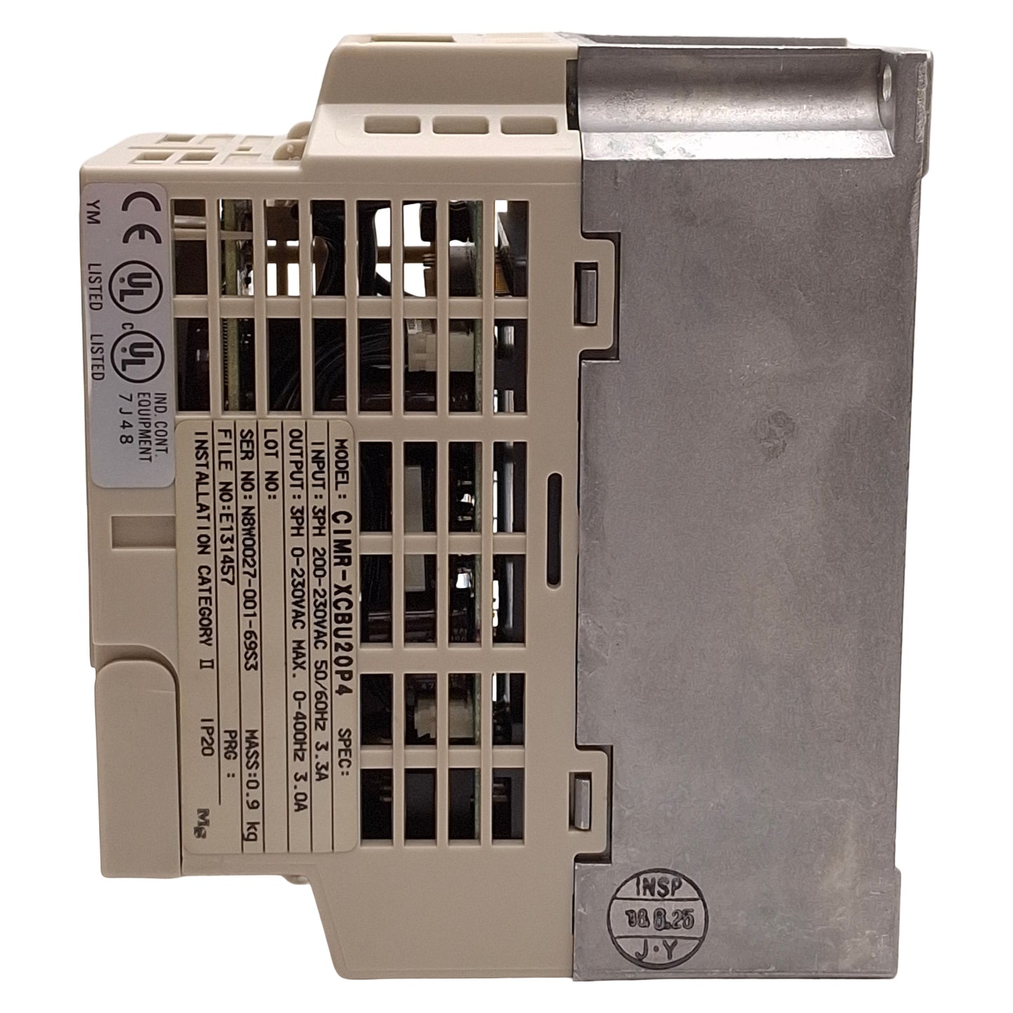 Used Yaskawa CIMR-XCBU20P4 Variable Frequency Drive, 0.4kW, 3Ø 0-230VAC 3A, 0-400Hz