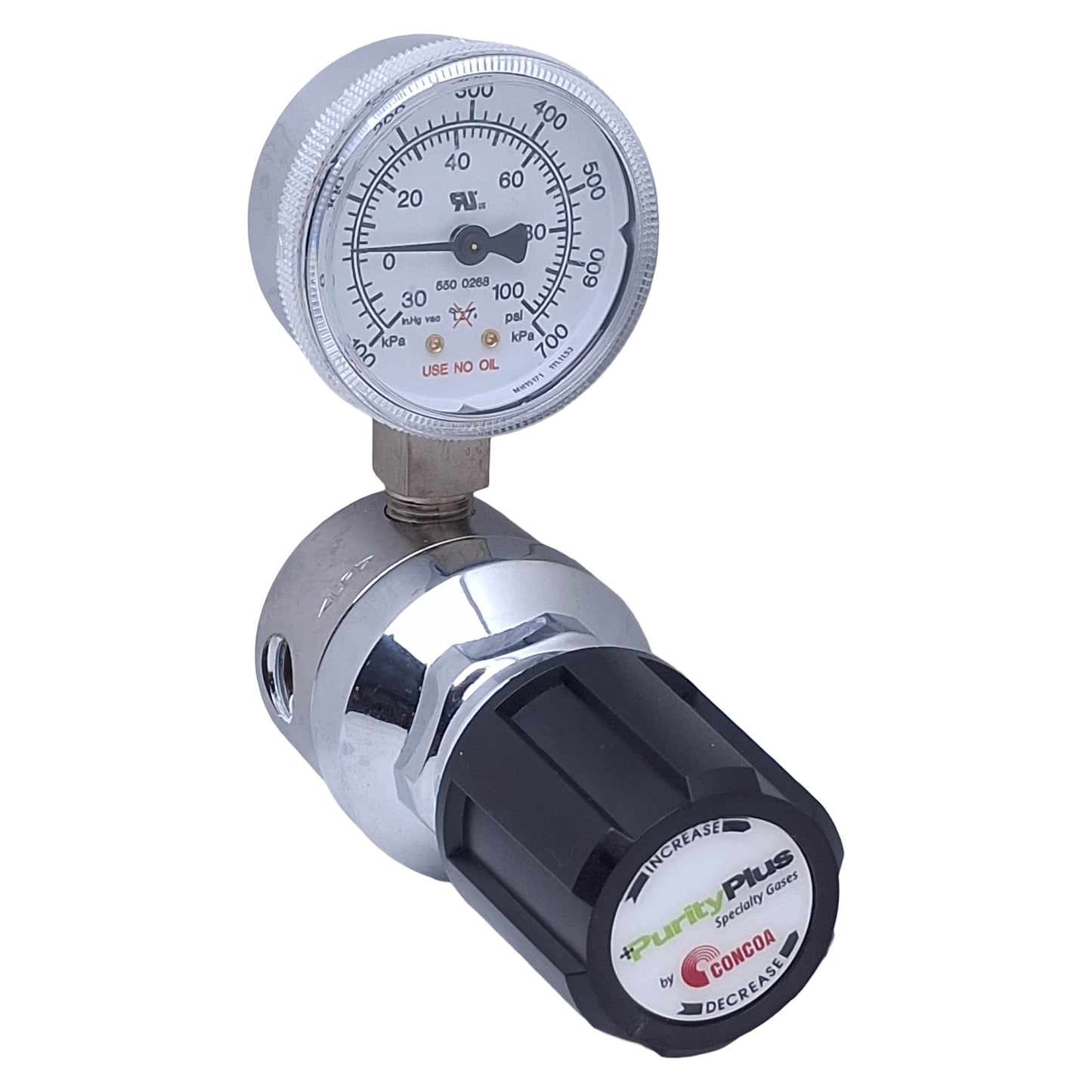 Used Concoa 3042001-84-000 Gas Regulator 3000psi Inlet Max, 0-50psi Out, 1/4" NPT