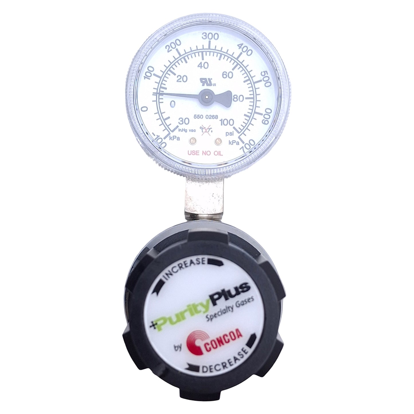 Used Concoa 3042001-84-000 Gas Regulator 3000psi Inlet Max, 0-50psi Out, 1/4" NPT