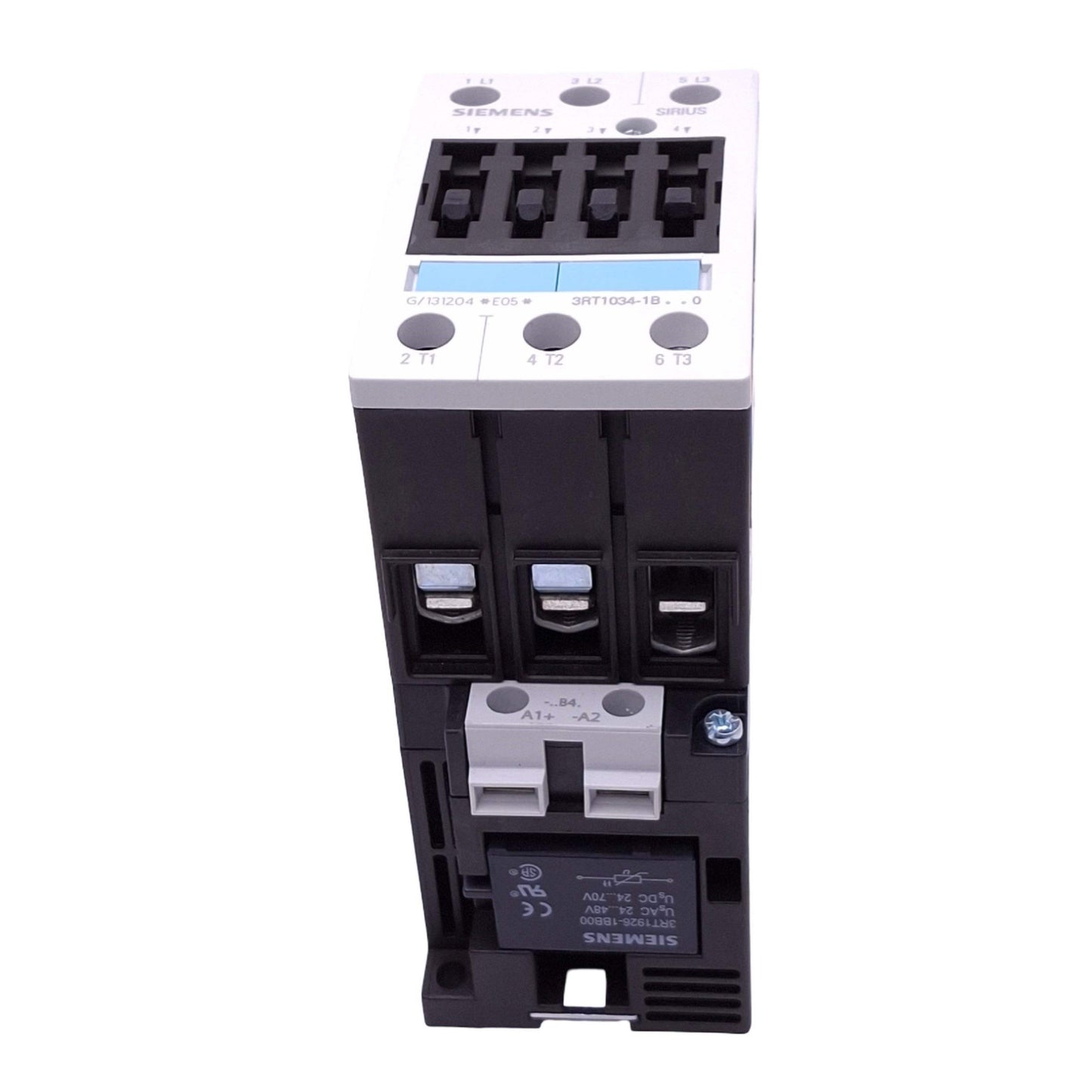 Used Siemens 3RT1034-1BB40 Sirius Contactor, 3-Pole NO, AC-3 400V 15kW, 24VDC Coil