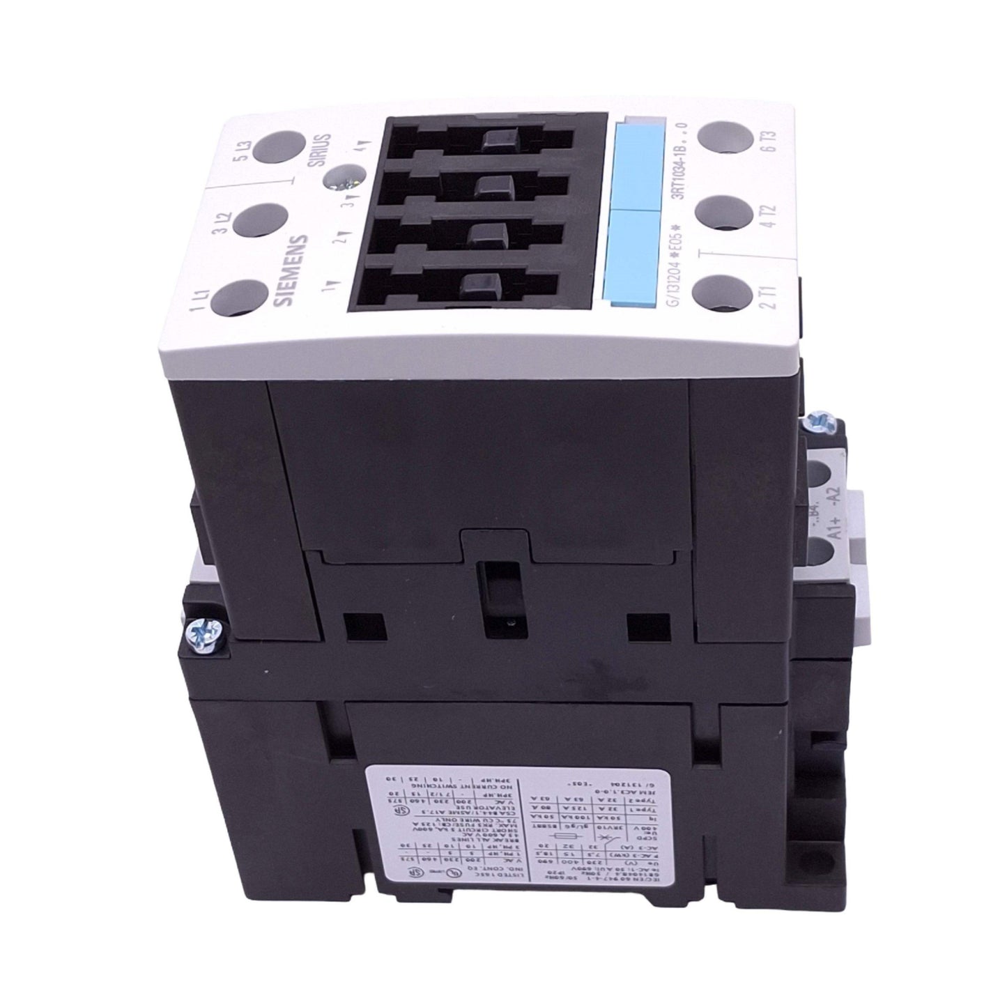 Used Siemens 3RT1034-1BB40 Sirius Contactor, 3-Pole NO, AC-3 400V 15kW, 24VDC Coil