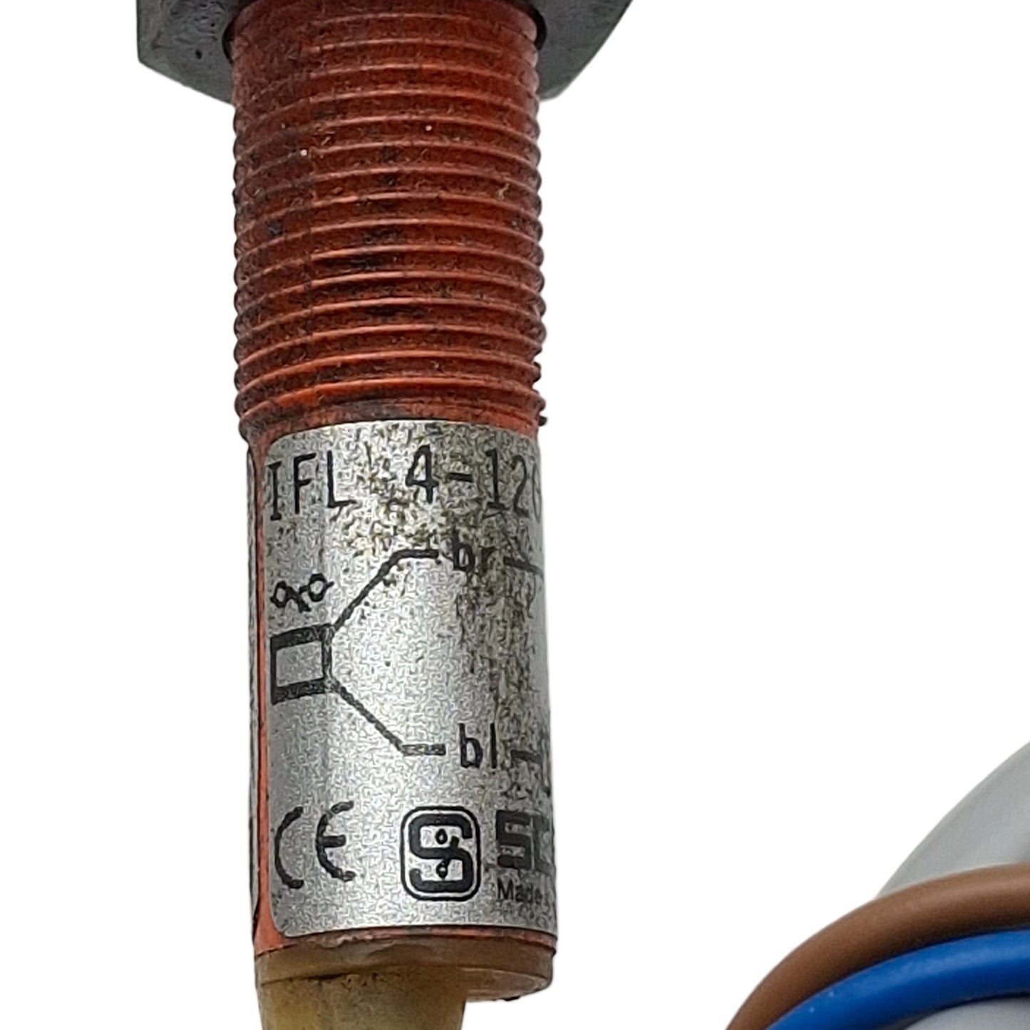 Used Schmersal IFL4-120L-01P Proximity Sensor, PNP NC 4mm Range, 15-250VAC 200mA, M12