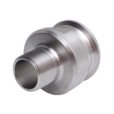 Used Andron Stainless AC21415075 Quick Clamp Tube Fitting, 1.5in Sanitary to 3/4 NPT