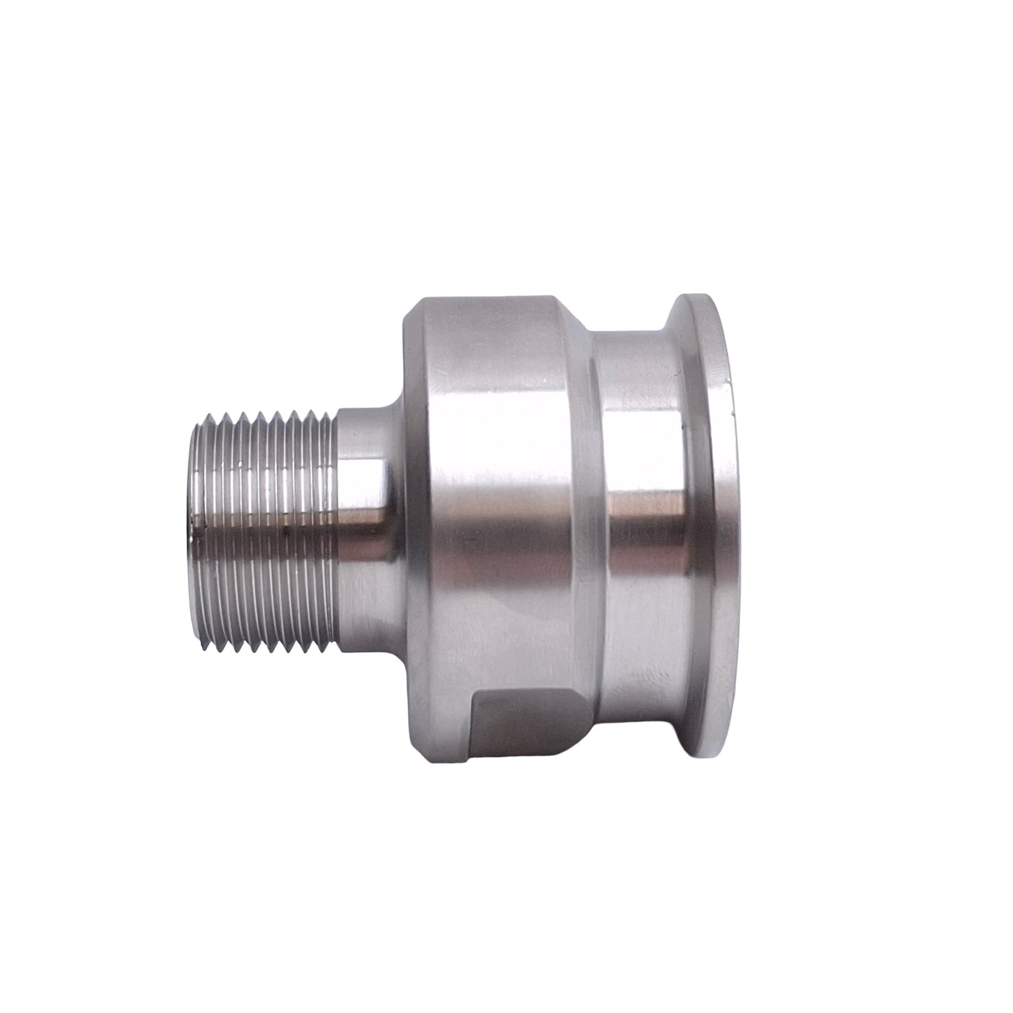 Used Andron Stainless AC21415075 Quick Clamp Tube Fitting, 1.5in Sanitary to 3/4 NPT