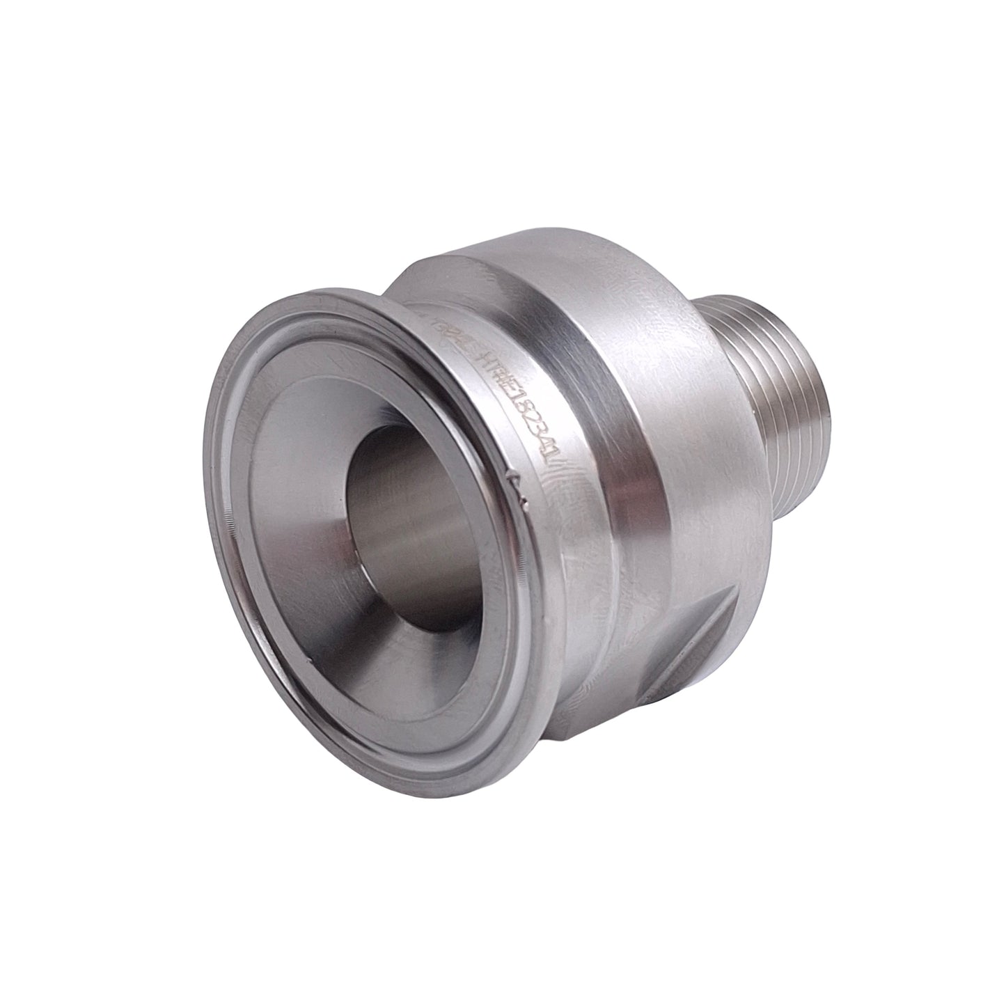 Used Andron Stainless AC21415075 Quick Clamp Tube Fitting, 1.5in Sanitary to 3/4 NPT
