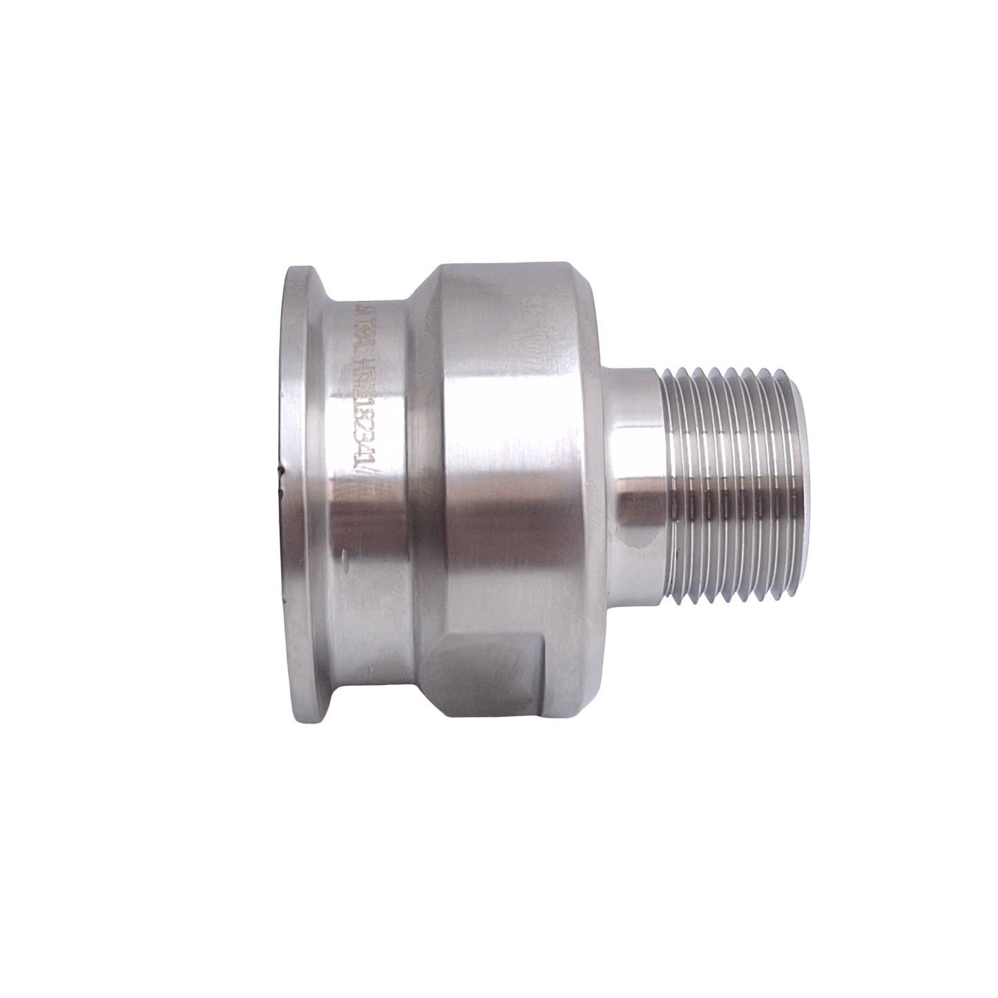 Used Andron Stainless AC21415075 Quick Clamp Tube Fitting, 1.5in Sanitary to 3/4 NPT