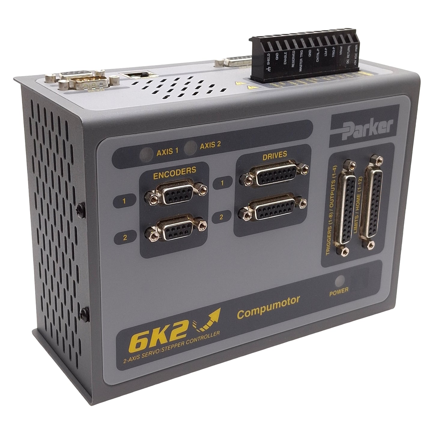 Used Parker 6K2-NK Compumotor Servo/Stepper Motion Controller, 2-Axis, RS-232, 24VDC