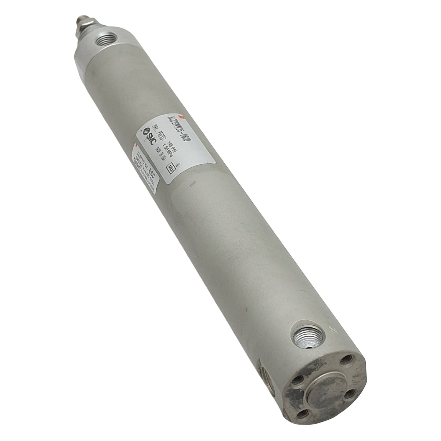 Used SMC NCDGNN25-0600 Precision Cylinder, ø1in Bore, 6in Stroke, 145psi, 1/8in NPT