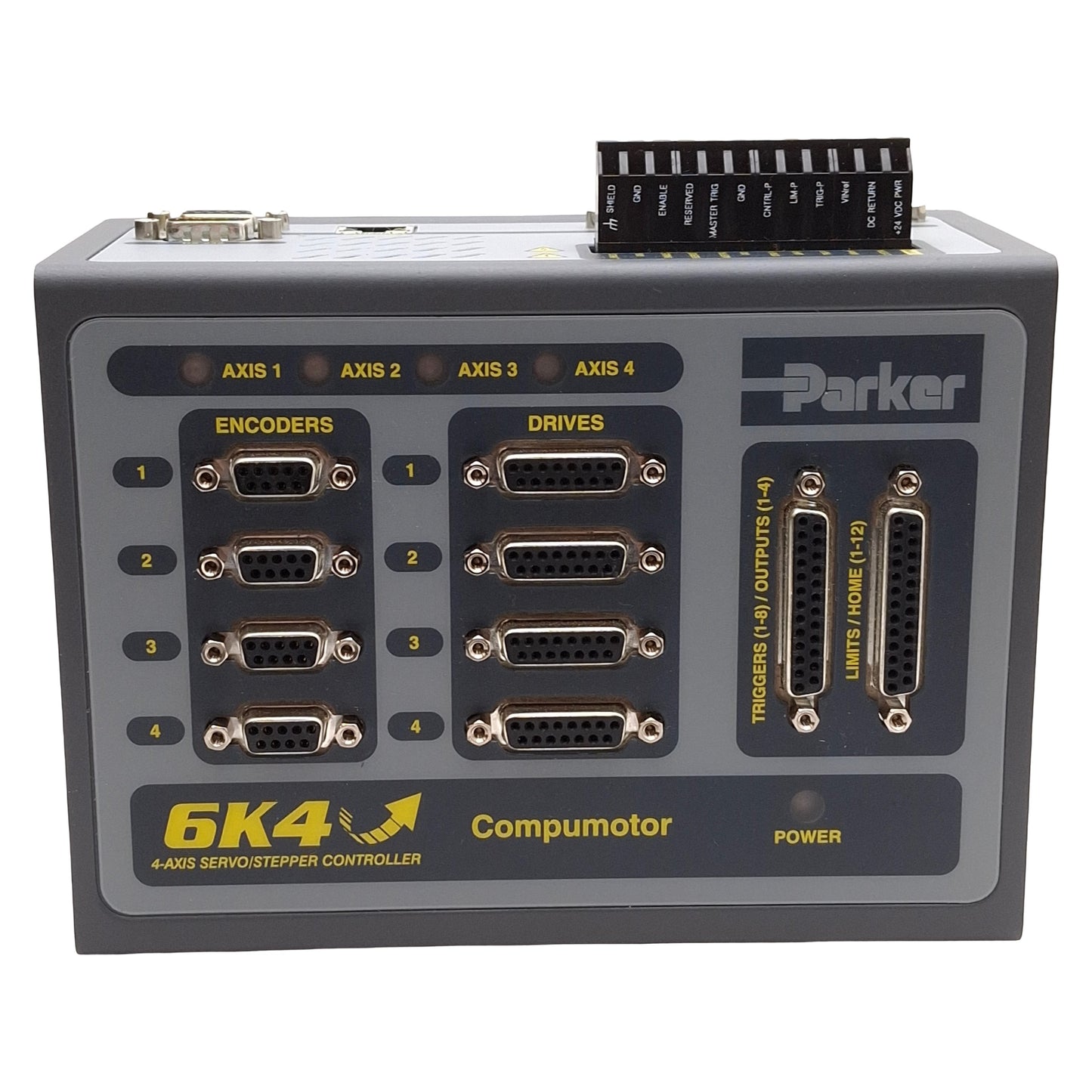 Used Parker 6K4 Compumotor Stepper/Servo Motion Control/Indexer 4-Axis, RS-232, 24VDC