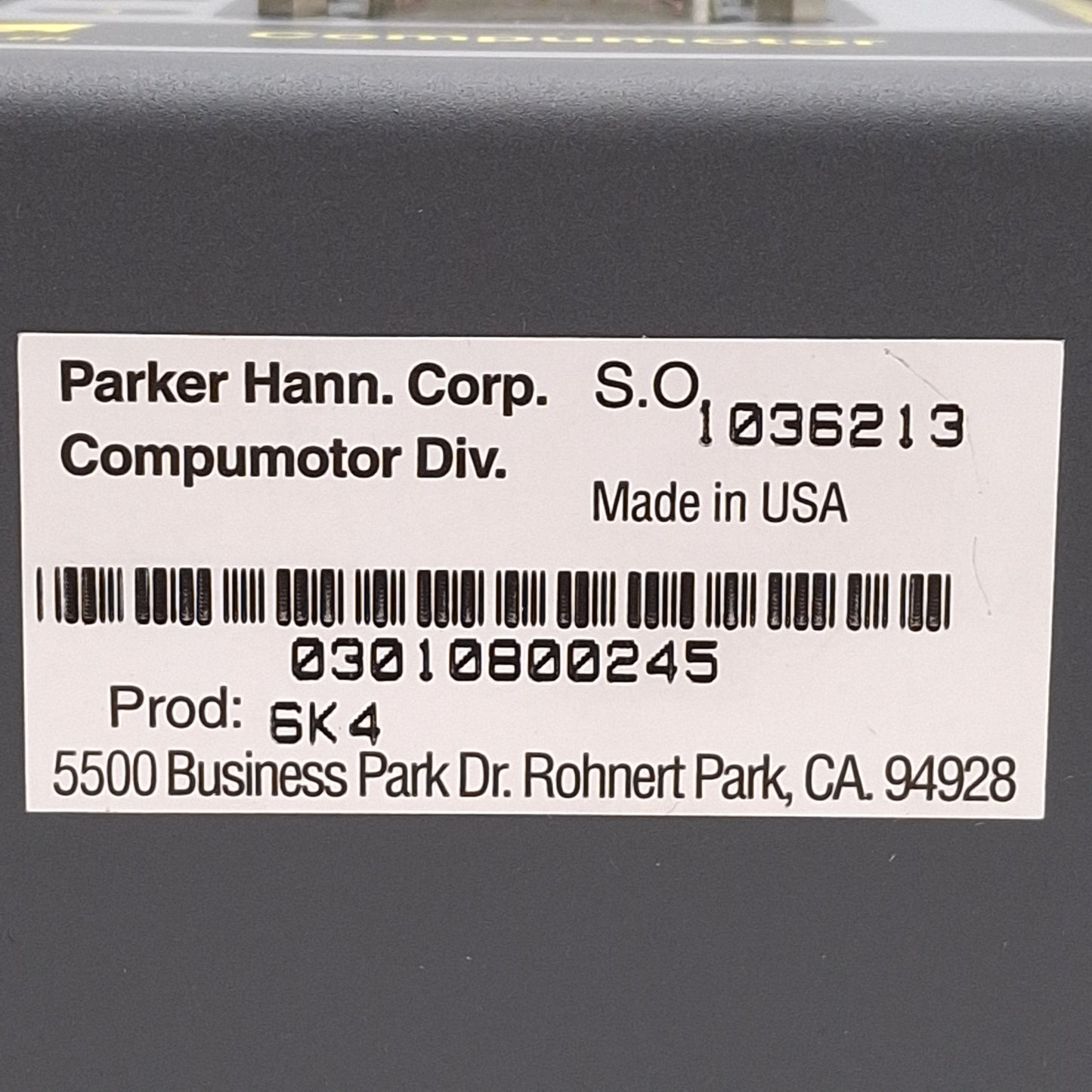 Used Parker 6K4 Compumotor Stepper/Servo Motion Control/Indexer 4-Axis, RS-232, 24VDC