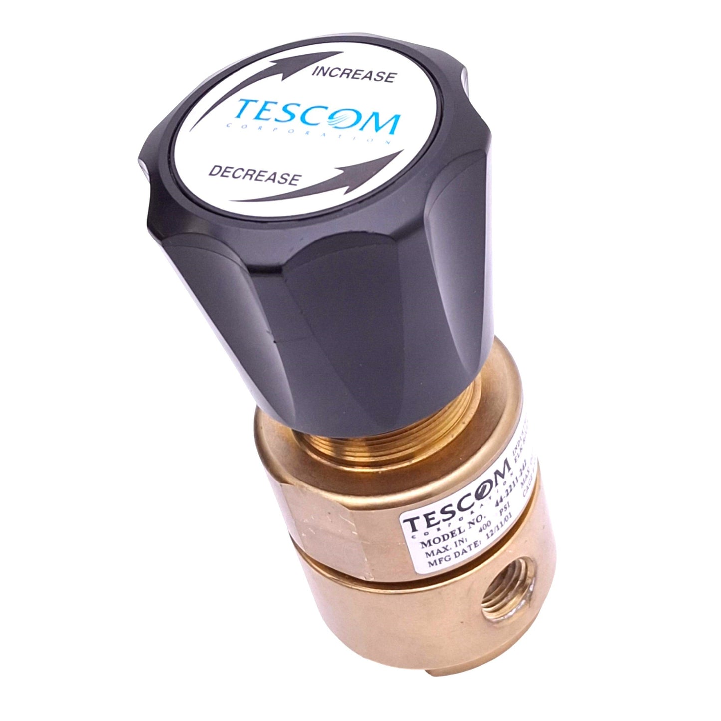 Used Tescom 44-2211-242 Pressure Regulator, 0-50psi Set, 400psi Max, 1/4in NPT