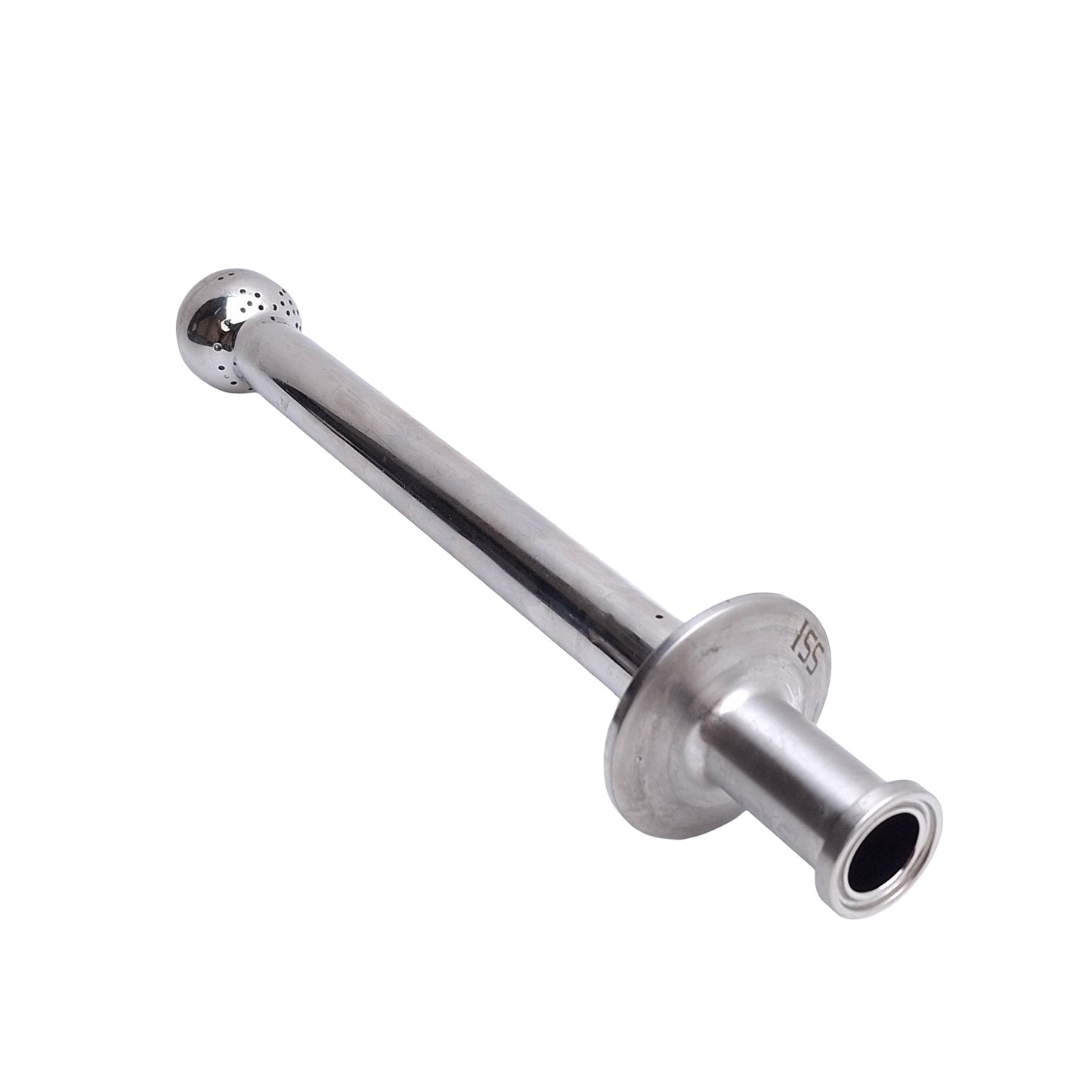 Used ISS Sanitary Supply Tube With Spray Ball, 1/2in Tri-Clamp 8.12in Internal Length