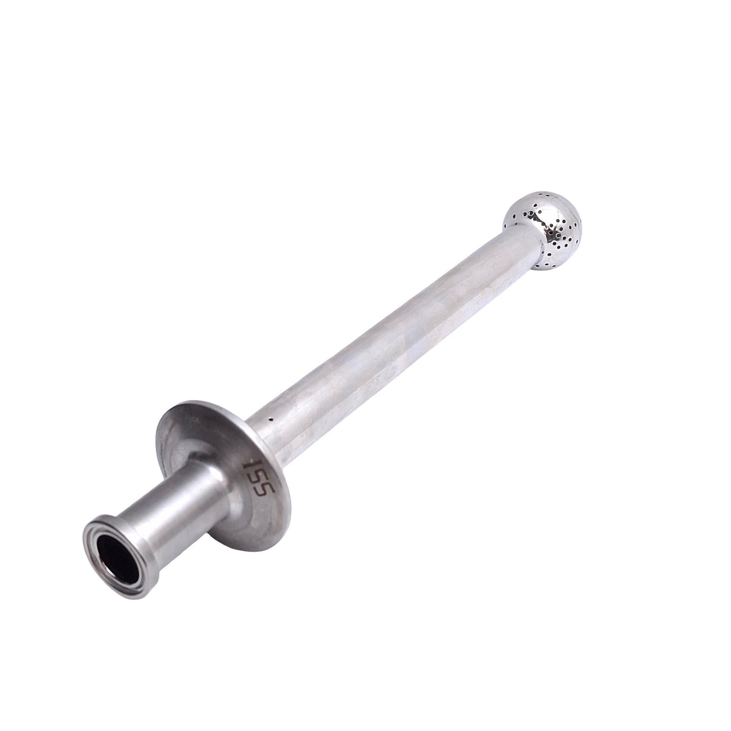 Used ISS Sanitary Supply Tube With Spray Ball, 1/2in Tri-Clamp 8.12in Internal Length