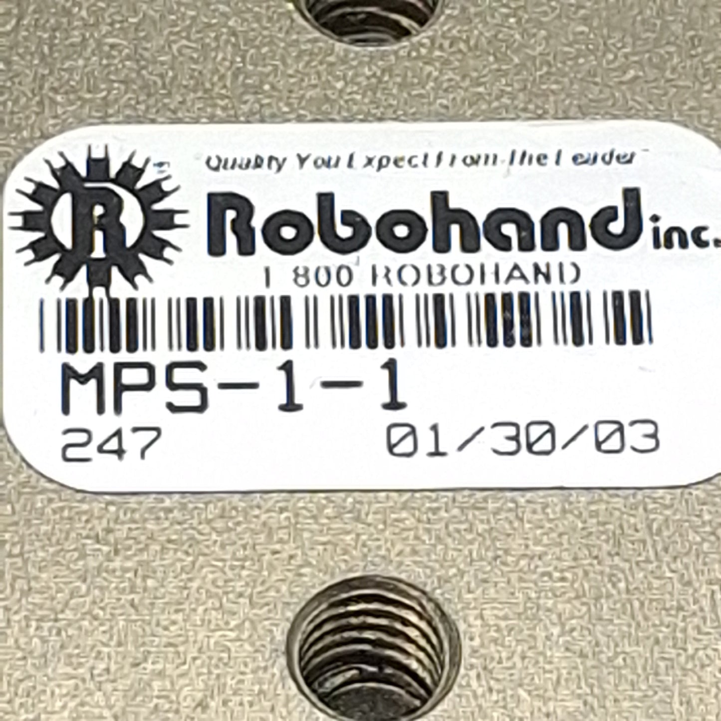 Used Robohand MPS-1-1 Precision Mini Power Slide, ø0.438in Bore, 0.5in Stroke, 15lbf