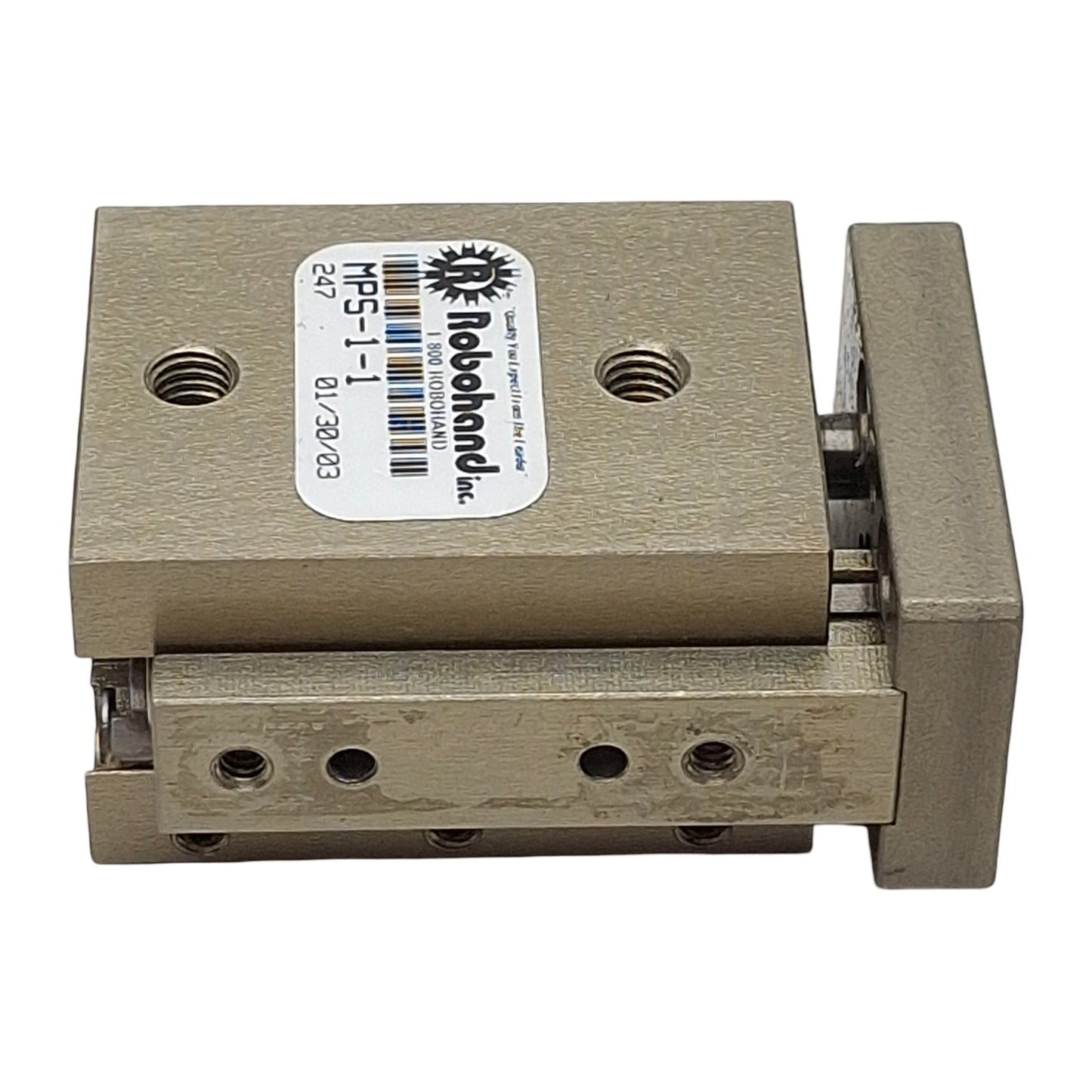 Used Robohand MPS-1-1 Precision Mini Power Slide, ø0.438in Bore, 0.5in Stroke, 15lbf