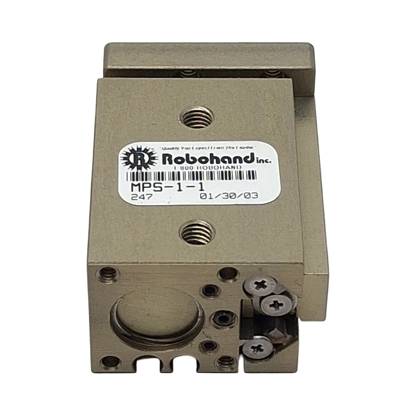 Used Robohand MPS-1-1 Precision Mini Power Slide, ø0.438in Bore, 0.5in Stroke, 15lbf