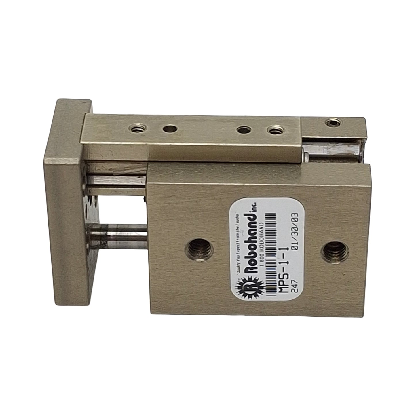 Used Robohand MPS-1-1 Precision Mini Power Slide, ø0.438in Bore, 0.5in Stroke, 15lbf