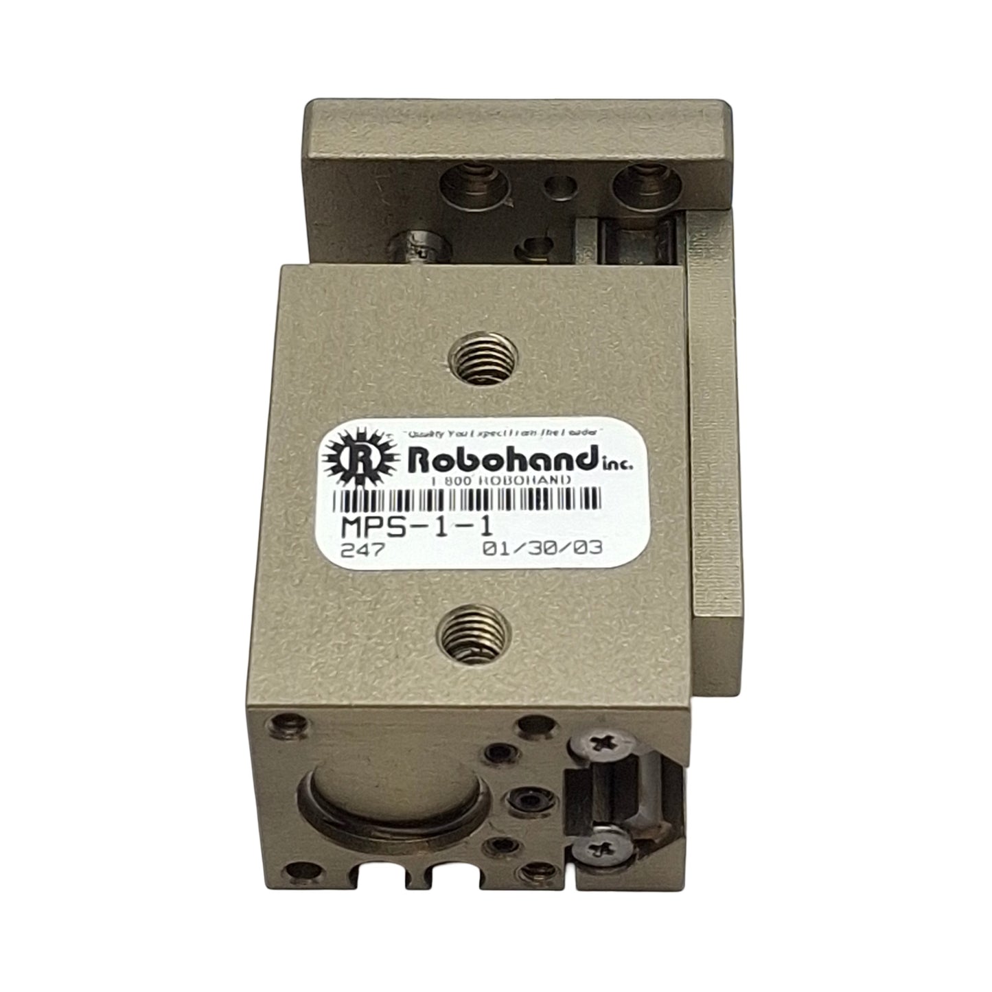 Used Robohand MPS-1-1 Precision Mini Power Slide, ø0.438in Bore, 0.5in Stroke, 15lbf