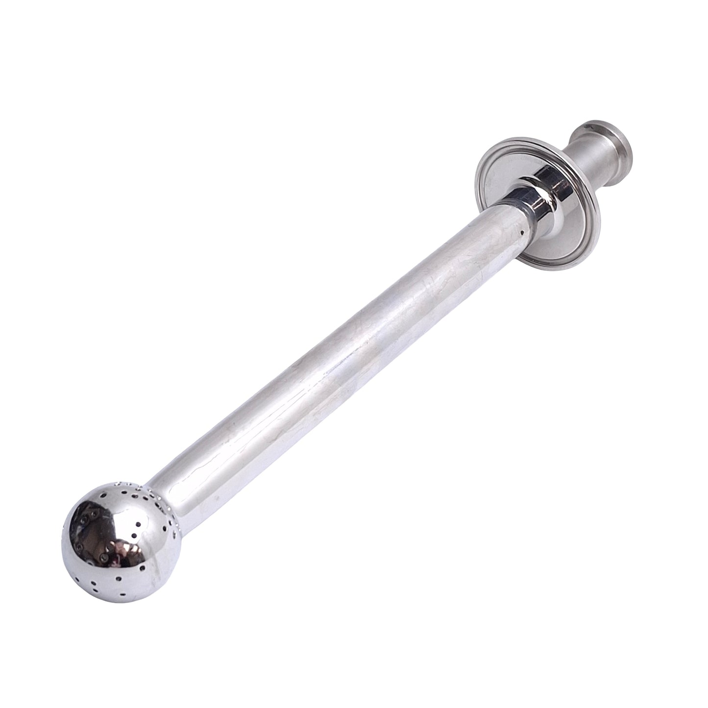 Used ISS Sanitary Supply Tube With Spray Ball 1/2in Tri-Clamp, 8.12in Internal Length