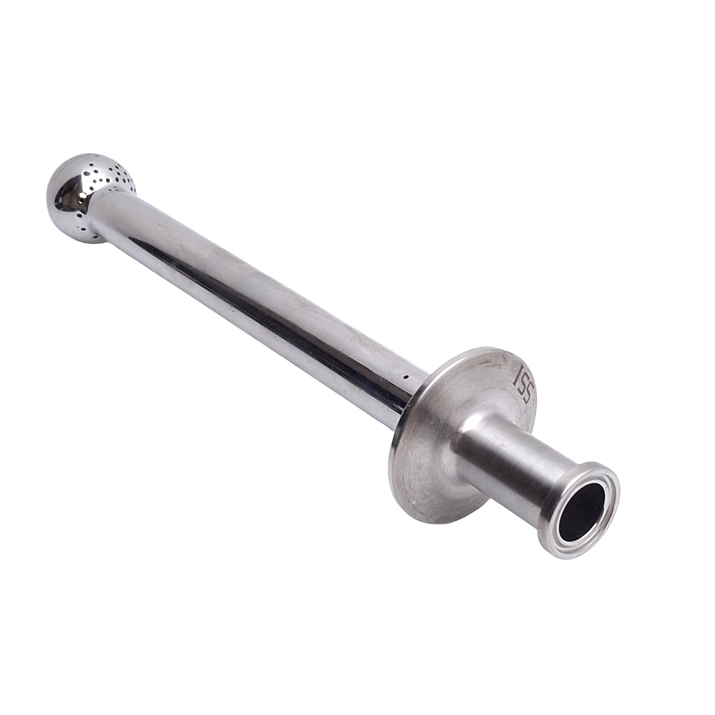 Used ISS Sanitary Supply Tube With Spray Ball 1/2in Tri-Clamp, 8.12in Internal Length