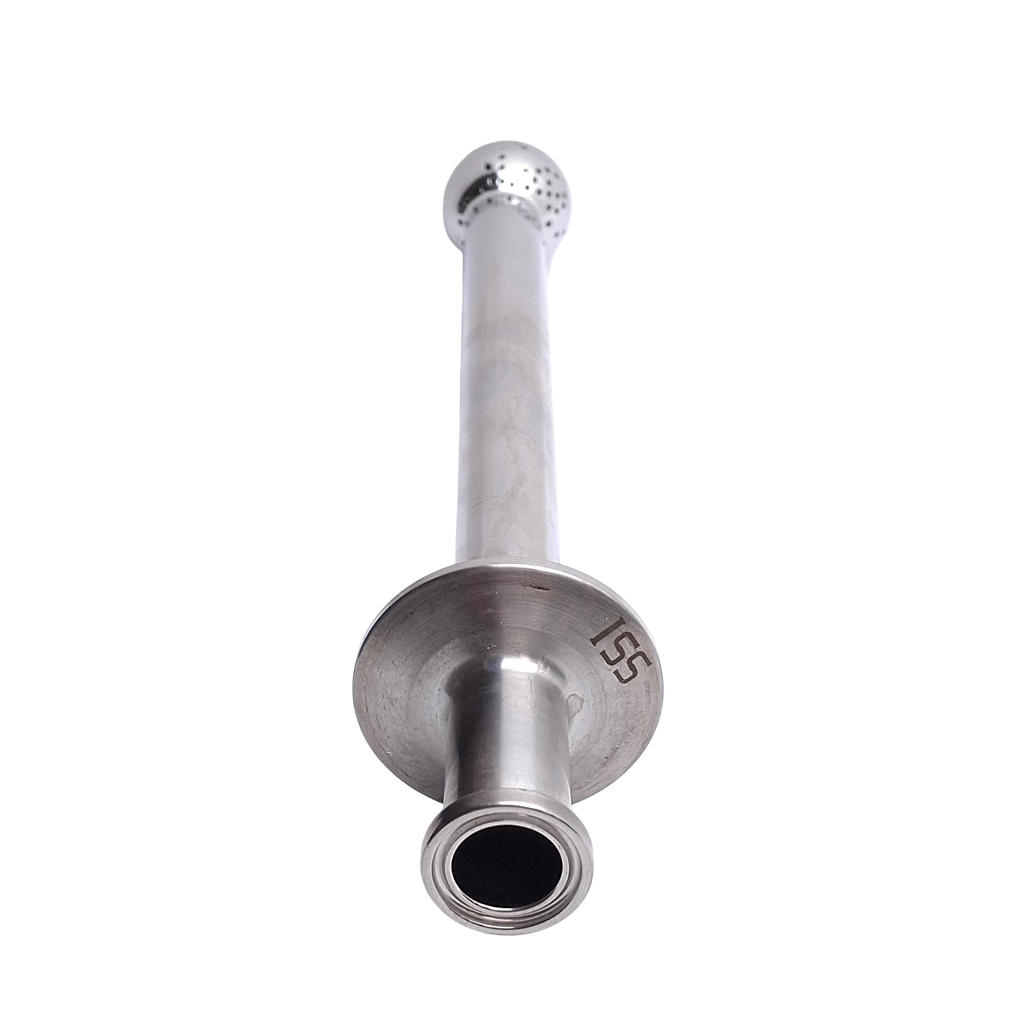 Used ISS Sanitary Supply Tube With Spray Ball 1/2in Tri-Clamp, 8.12in Internal Length