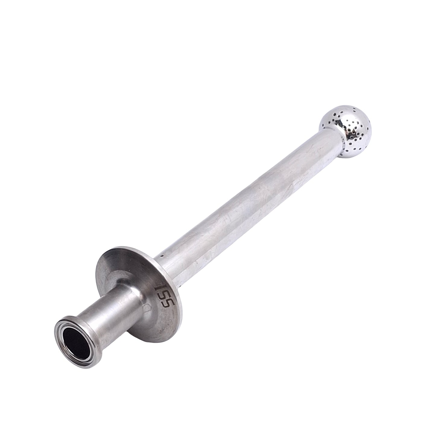Used ISS Sanitary Supply Tube With Spray Ball 1/2in Tri-Clamp, 8.12in Internal Length