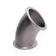 Used Sanitary Tri Clamp Elbow, 45 Degrees, 3in Tube, 3in Tri Clamp, SFF1 Finish