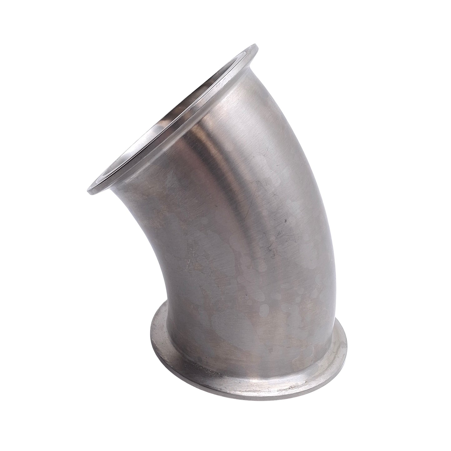 Used Sanitary Tri Clamp Elbow, 45 Degrees, 3in Tube, 3in Tri Clamp, SFF1 Finish