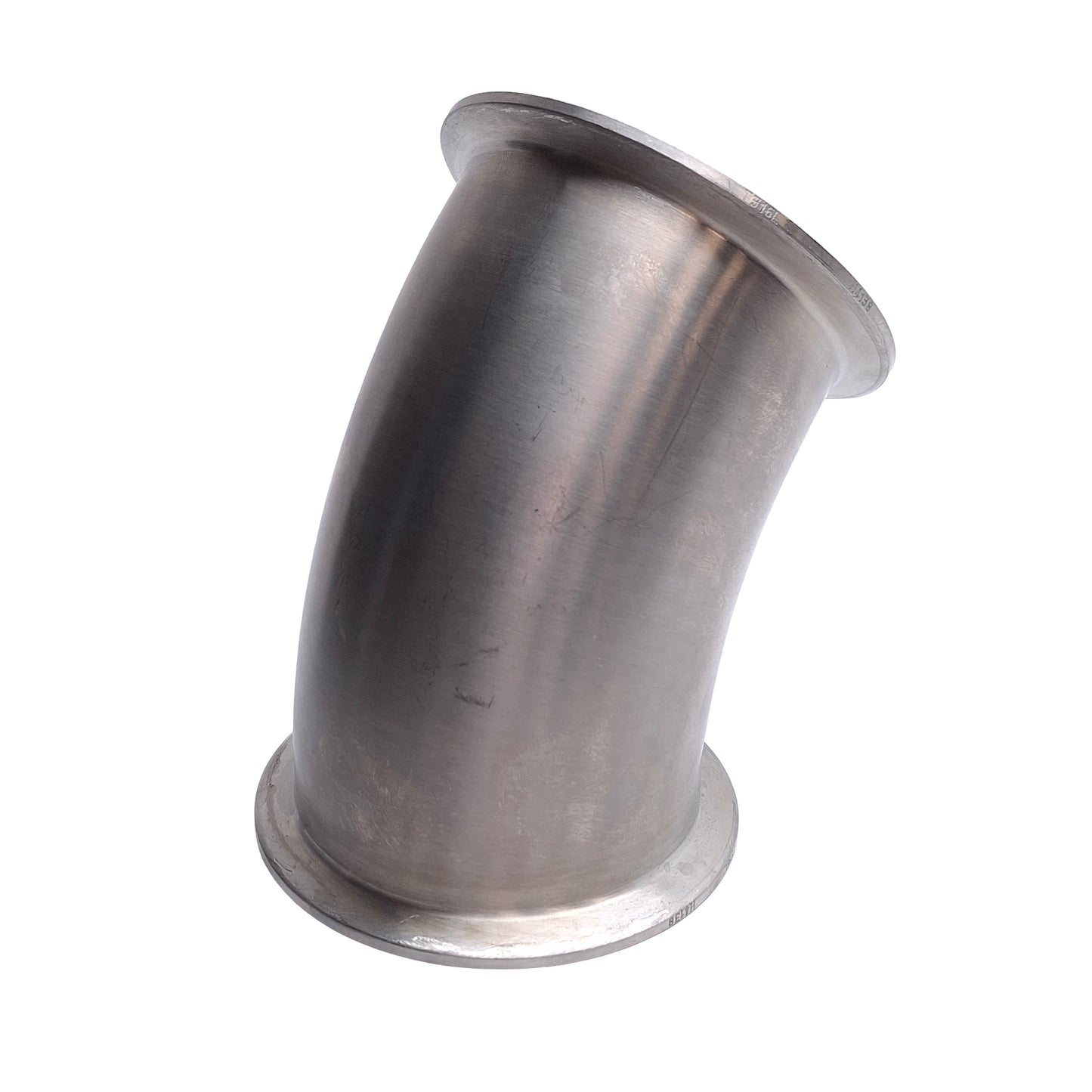 Used Sanitary Tri Clamp Elbow, 45 Degrees, 3in Tube, 3in Tri Clamp, SFF1 Finish
