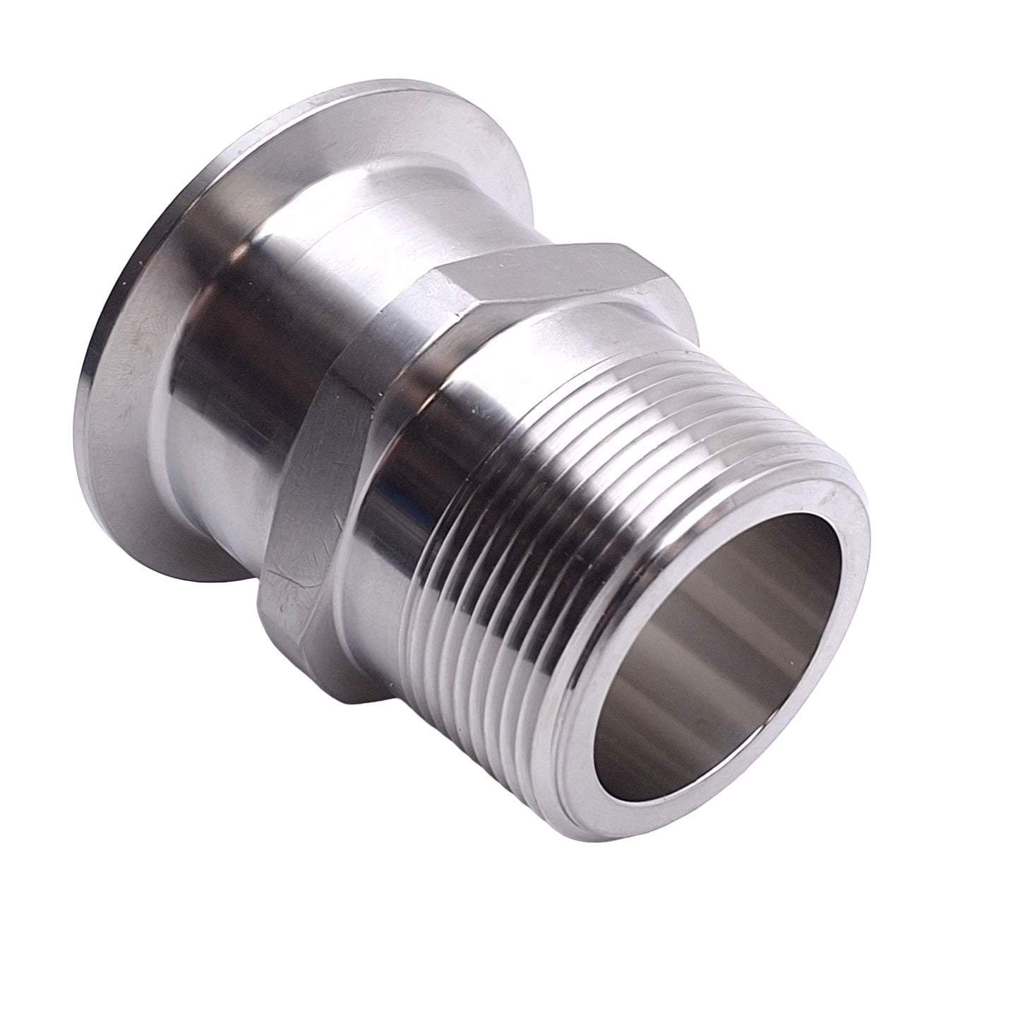 Used SCI BF621MP-2X1.5 Sanitary Adapter, 316L, 2in Tri-Clamp x 1-1/2in NPT Male
