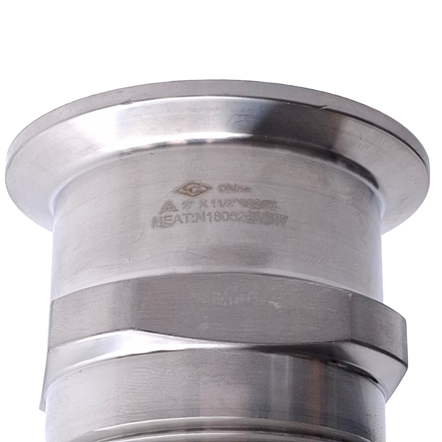 Used SCI BF621MP-2X1.5 Sanitary Adapter, 316L, 2in Tri-Clamp x 1-1/2in NPT Male