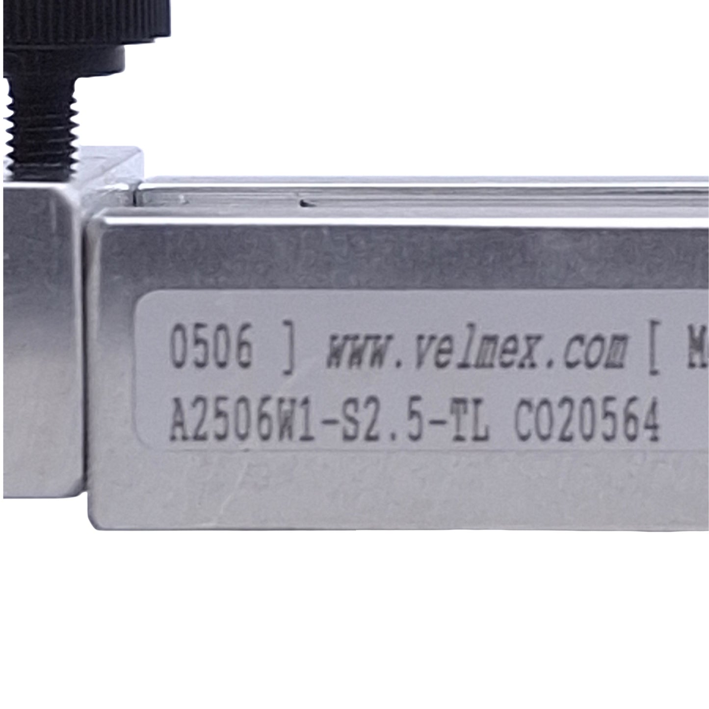 Used Velmex A2506W1-S2.5-TL Manual Unislide 3.5" Travel, 10 Turns/Inch, Thumbscrew