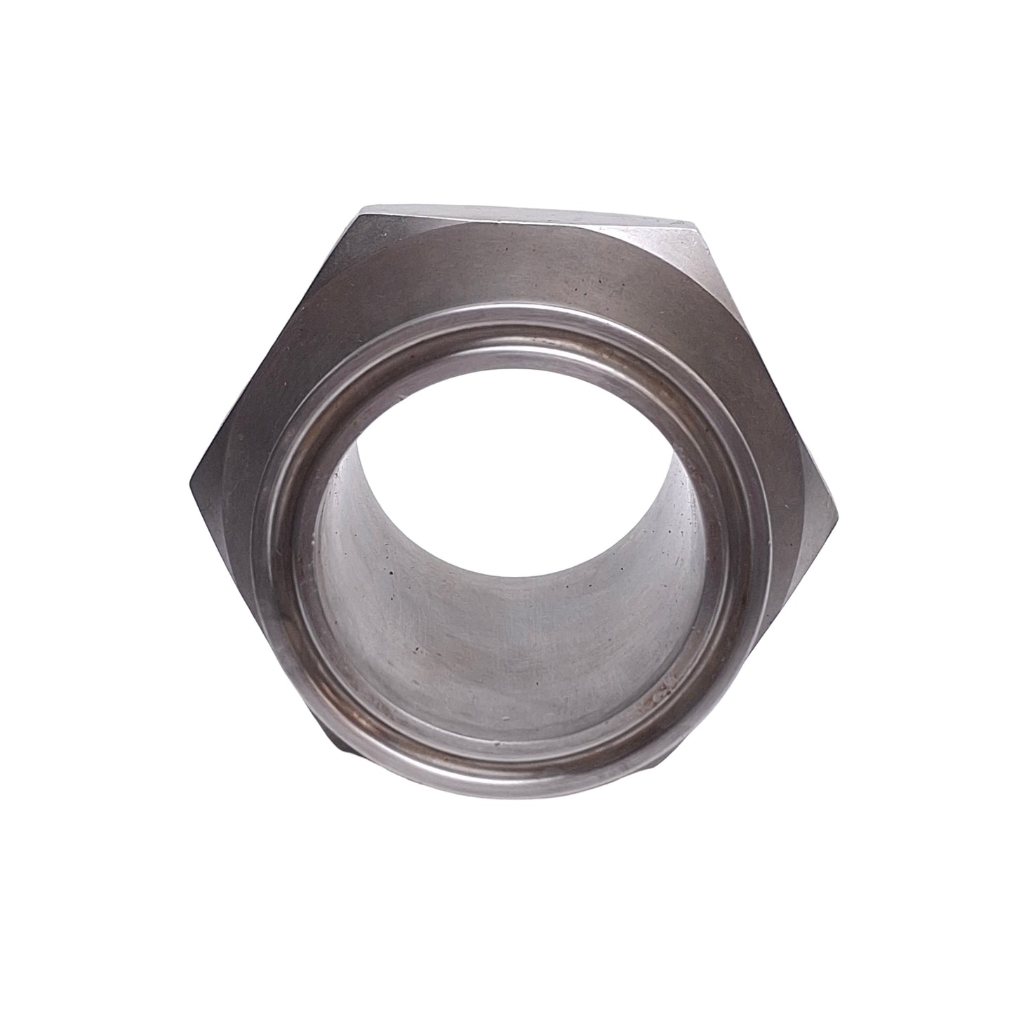 Used Triclamp Sanitary Adapter Large Hex 2in Tri-Clamp To 2in NPT Male 316L Stainless