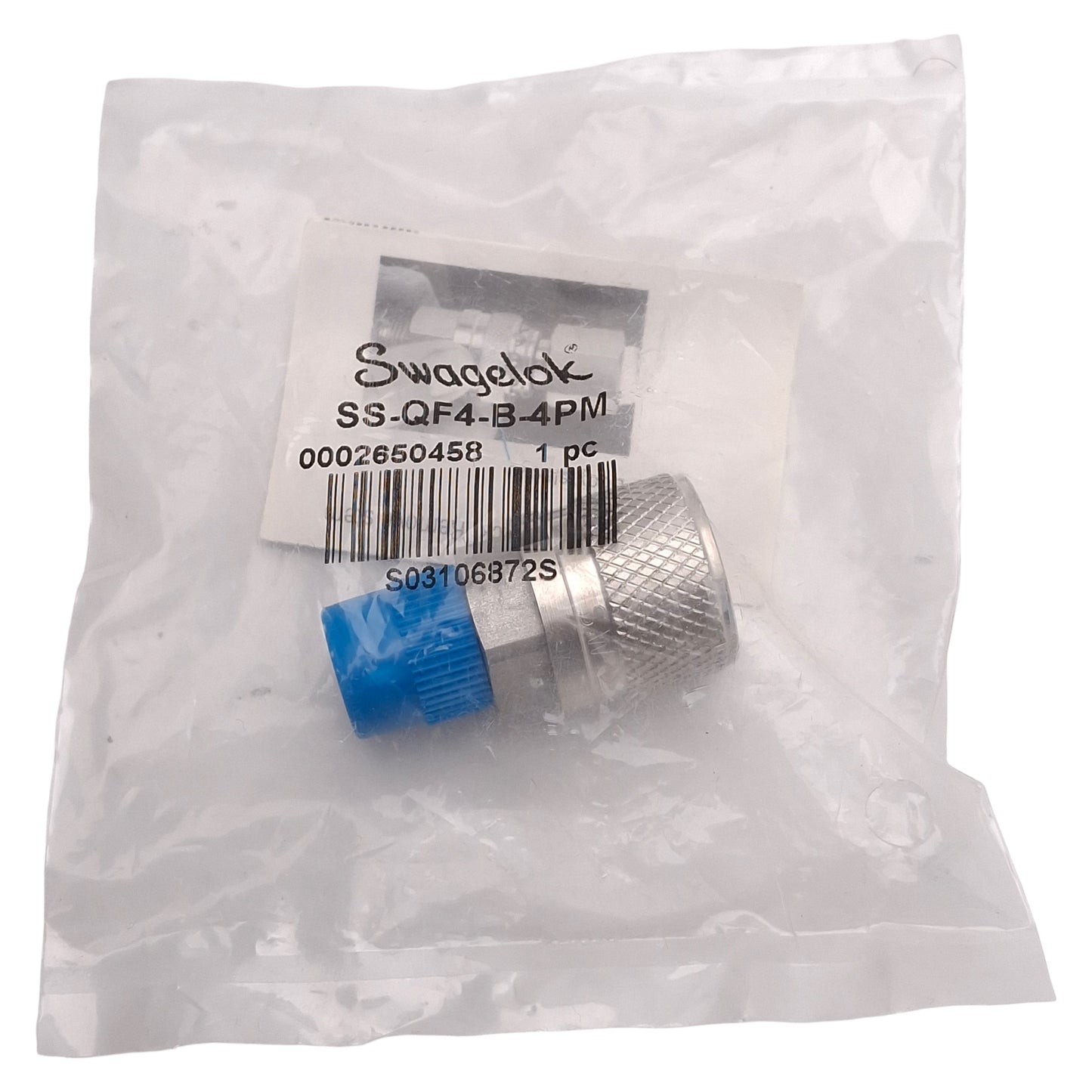 New Swagelok SS-QF4-B-4PM Full Flow Quick Connect Body, 1/4in NPT Male, 316SS