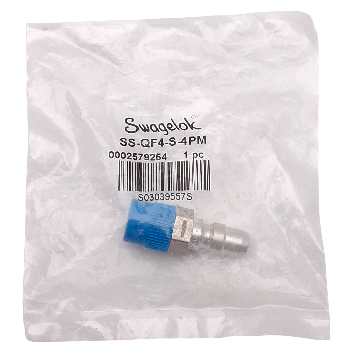 New Swagelok SS-QF4-S-4PM Full Flow Quick Connect Stem w/o Valve, 1/4in NPT, 316SS